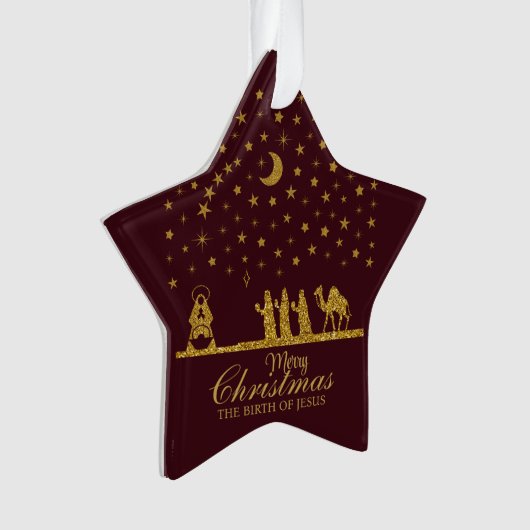 Religieuze Kerstmis, Geboorte van Jezus, Drie Koni Ornament (voorkant)