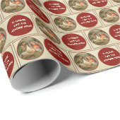 Religieuze Kerstmis Geboorte Vintage Cadeaupapier (Rol Hoek)