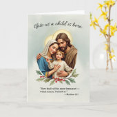 Religieuze Kerstmis Heilige Familie God met ons Kaart (Gele Bloem)