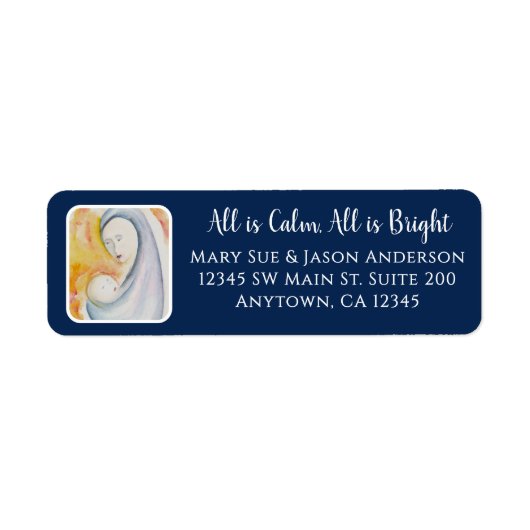 Religieuze Kerstmiskerststal Retouradres Etiket (Voorkant)