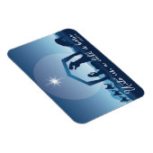 Religieuze Kerstmisscène Blauw Magneet (Rechterzijde)