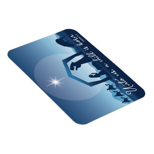 Religieuze Kerstmisscène Blauw Magneet (Rechterzijde)