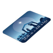 Religieuze Kerstmisscène Blauw Magneet (Linkerzijde)