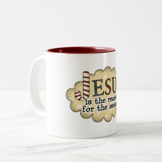 Religieuze kerstMok Tweekleurige Koffiemok (Voorkant links)