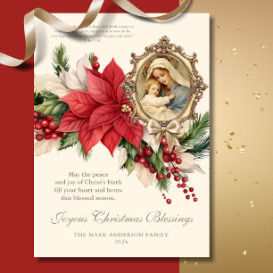 Religieuze Kerstpoinsettia Maria en Jezus