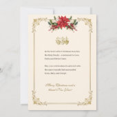 Religieuze Kerstpoinsettia Moeder Maria Jezus Feestdagenkaart (Achterkant)