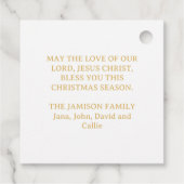 Religieuze kerstritsnegatie Scene Gold Script Bedankjes Labels (Achterkant)