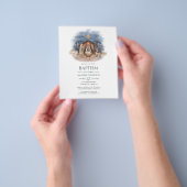 Religieuze kerststal doop uitnodiging flyer (Hand)