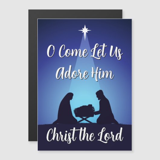Religieuze kerststal magneetkaart (Voorkant / Achterkant)