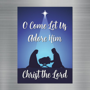 Religieuze kerststal magneetkaart