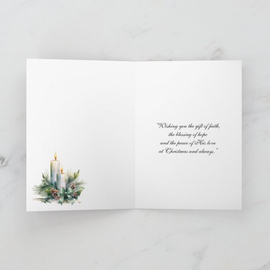 Religieuze kerststol met novena van St. Andreas en Feestdagen Kaart (Binnen)