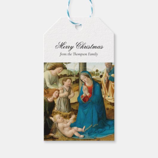 Religieuze kerstvakantie Christelijke zegening Cadeaulabel (Voorkant)