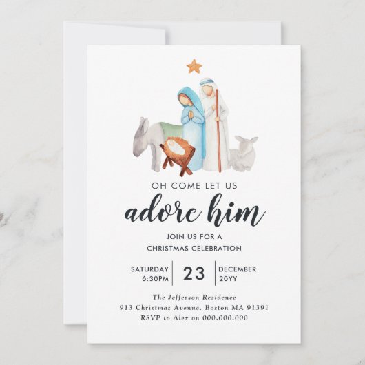 Religieuze kerstviering kaart (Voorkant)