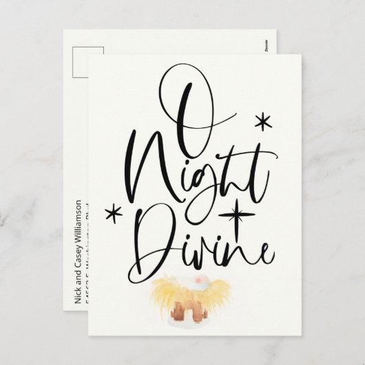 Religieuze kerstWaterverf Briefkaart (Voorkant / Achterkant)