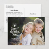 Religieuze kerstwitte overlay Volledige foto Briefkaart (Voorkant / Achterkant)