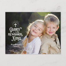 Religieuze kerstwitte overlay Volledige foto Briefkaart