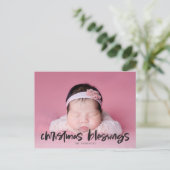 Religieuze Kerstzegeningen Foto Dubbelzijdig Feestdagenkaart (Staand voorkant)