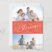 religieuze kerstzegeningen met de hand rood feestdagenkaart (Voorkant)