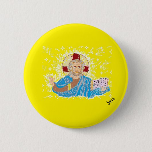 Religieuze knop: Christus Ronde Button 5,7 Cm (Voorkant)