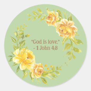 Religieuze krans: Quote voor Trouwe Aanmoediging Ronde Sticker