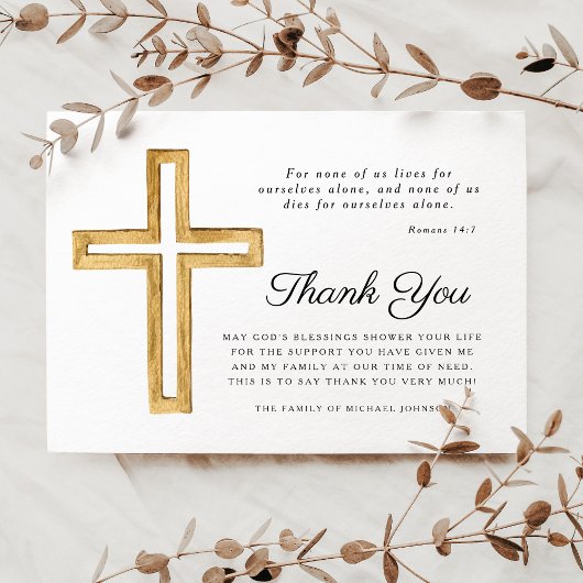 Religieuze Kruis begrafenis Bedankkaart