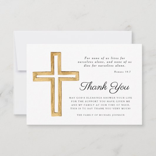 Religieuze Kruis begrafenis Bedankkaart (Voorkant)