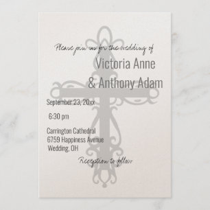 Religieuze kruis Christelijke Champagne Shiny Wedd Kaart