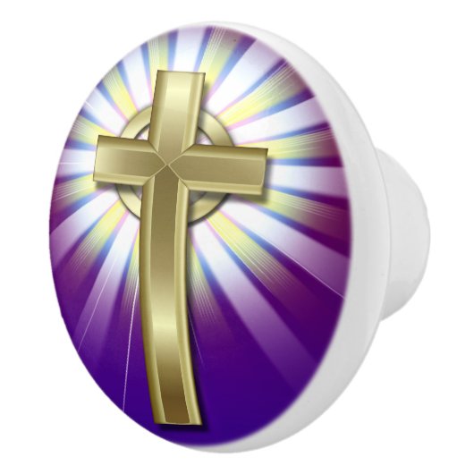 Religieuze Kruis Keramische Knop (Rechts)