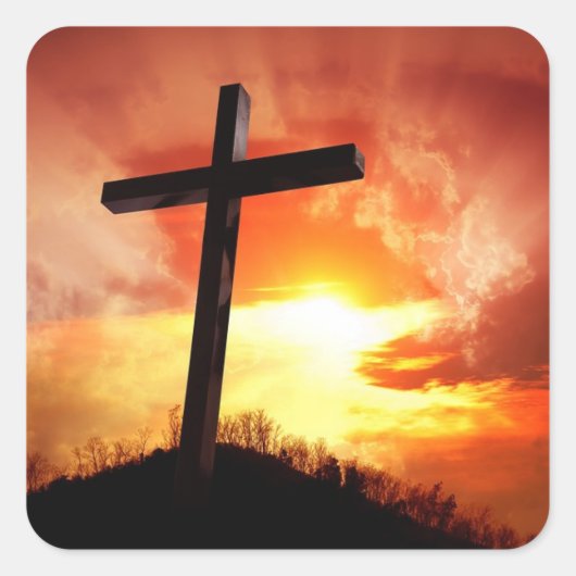 Religieuze kruisen bij Sunset Easter Stickers (Voorkant)