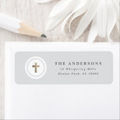 Religieuze kruisen folie retourneren adreslabel etiket (Insitu)