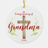 Religieuze kruising gepersonaliseerd ter nagedacht keramisch ornament (Voorkant)