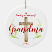 Religieuze kruising gepersonaliseerd ter nagedacht keramisch ornament (Achterkant)