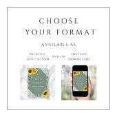 Religieuze kruising Green Lace Sunflower Wedding Kaart