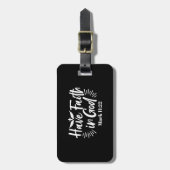 Religieuze kunst: Heb vertrouwen in God Schriftont Bagagelabel (Voorkant verticaal)