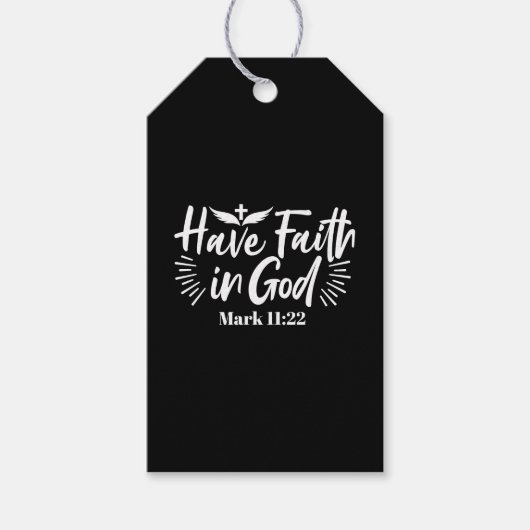 Religieuze kunst: Heb vertrouwen in God Schriftont Cadeaulabel (Voorkant)