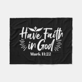Religieuze kunst: Heb vertrouwen in God Schriftont Fleece Deken (Voorkant (Horizontaal))