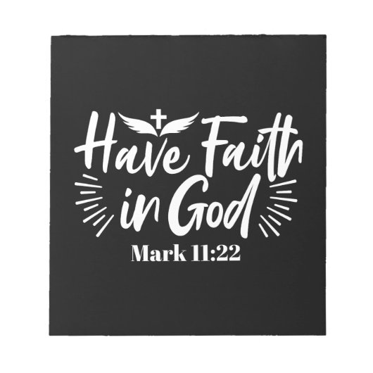 Religieuze kunst: Heb vertrouwen in God Schriftont Notitieblok (Voorkant)