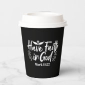 Religieuze kunst: Heb vertrouwen in God Schriftont Papieren Bekers (Achterkant)