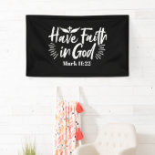 Religieuze kunst: Heb vertrouwen in God Schriftont Spandoek (Insitu)