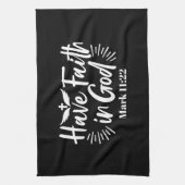 Religieuze kunst: Heb vertrouwen in God Schriftont Theedoek (Verticaal)