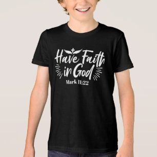 Religieuze kunst: Heb vertrouwen in God Schriftont Tri-Blend Shirt