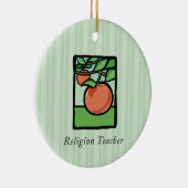 Religieuze Leraar Dank Je, Appel Keramisch Ornament (Rechts)