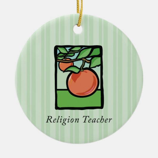 Religieuze Leraar Dank Je, Appel Keramisch Ornament (Voorkant)