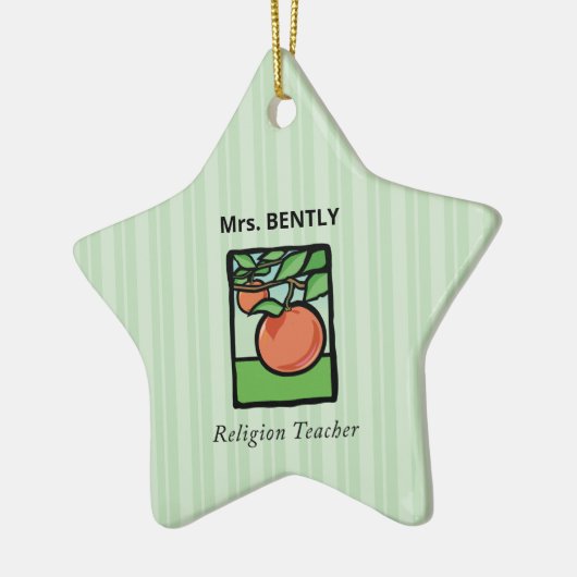 Religieuze leraar Dank je, Apple Keramisch Ornament (Links)