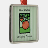 Religieuze leraar Dank je, Apple Metalen Ornament (Rechts)