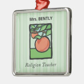 Religieuze leraar Dank je, Apple Metalen Ornament (Links)