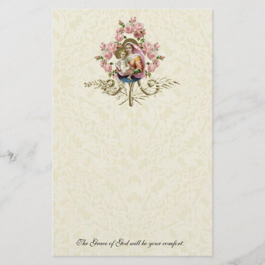 Religieuze Maagd Maria Antieke Katholieke Rozen (Voorkant)