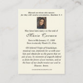 Religieuze Maagd Maria begrafenis Guadalupe Plaatskaartje (Achterkant)