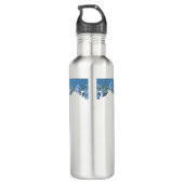 Religieuze Maagd Maria Blauwe Bloem 24 oz. Waterfles (Achterkant)