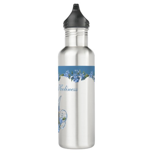 Religieuze Maagd Maria Blauwe Bloem 24 oz. Waterfles (Rechts)